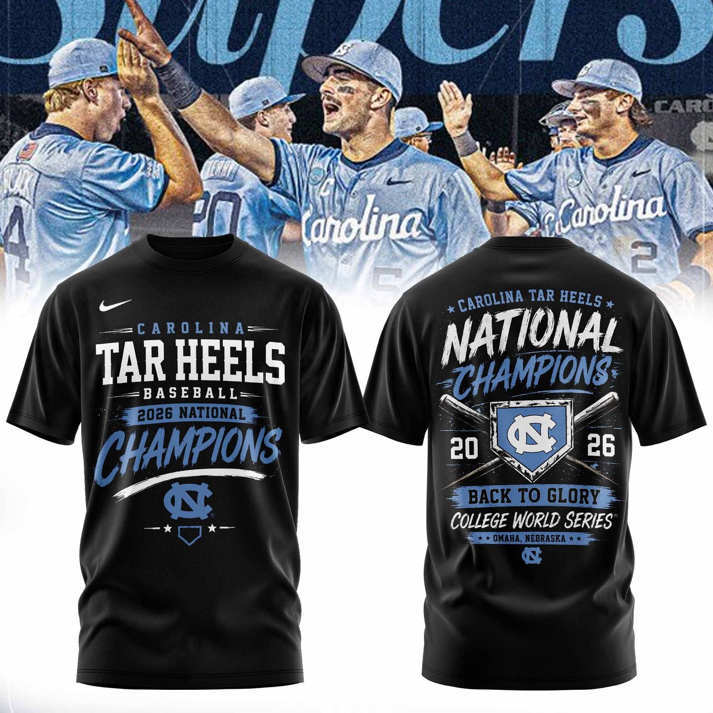 _North Carolina Tar Heels 2026 NCAA Baseball National Champions Tshirt