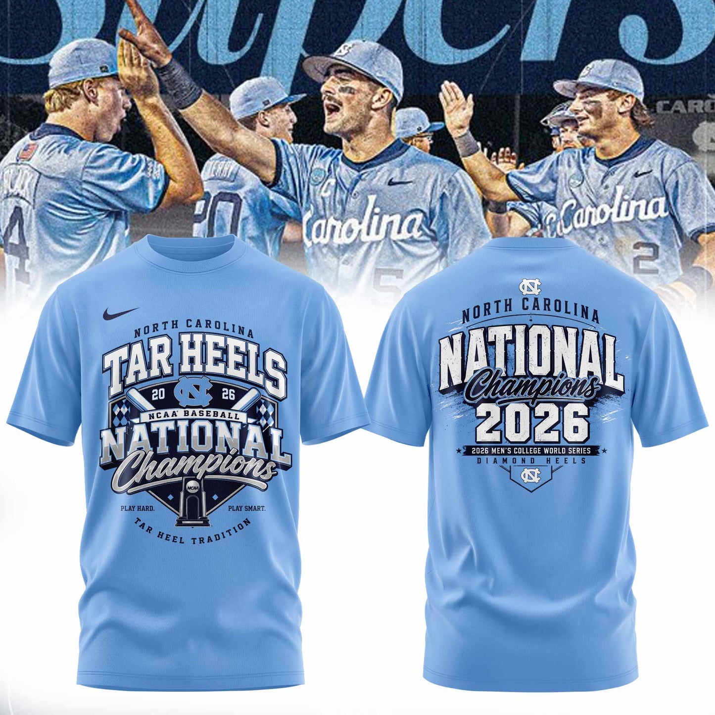 _North Carolina Tar Heels 2026 NCAA Baseball National Champions Tshirt