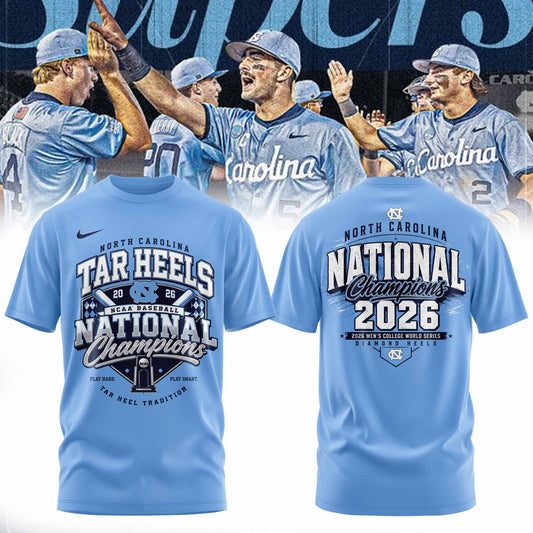 _North Carolina Tar Heels 2026 NCAA Baseball National Champions Tshirt