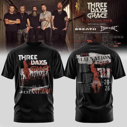 THREE DAYS GRACE – ALIENATION TOUR 2026 OFFICIAL TSHIRT COLLECTION