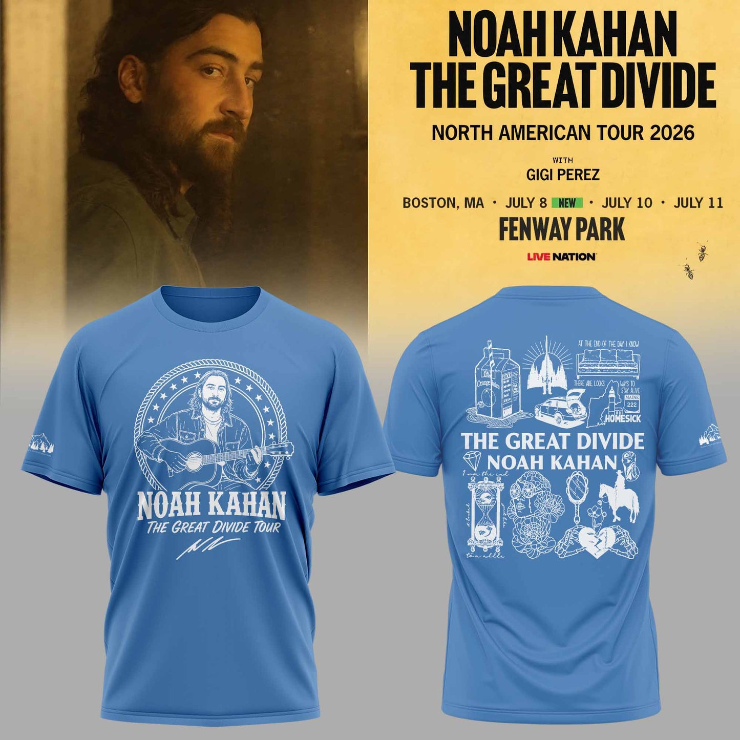_ Noah Kahan – The Great Divide Tour 2026 Limited Tshirt