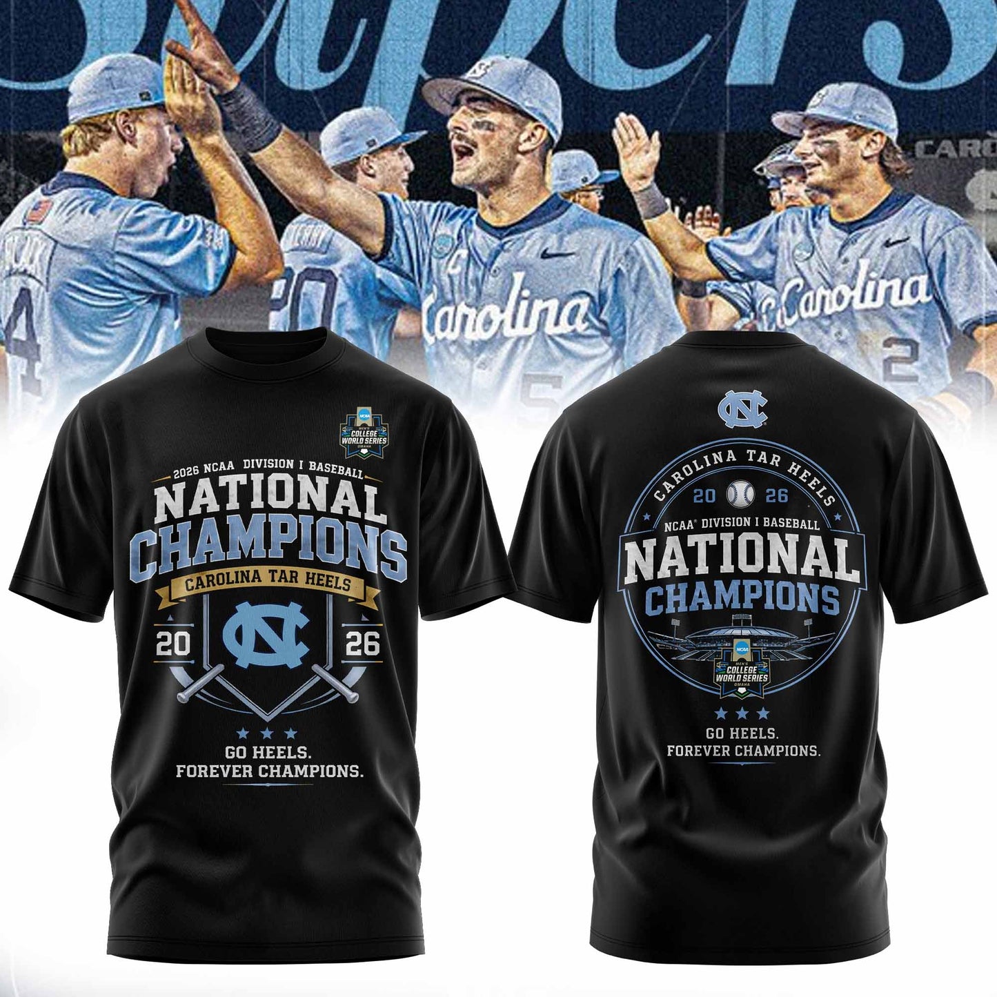 _North Carolina Tar Heels 2026 NCAA Baseball National Champions Tshirt