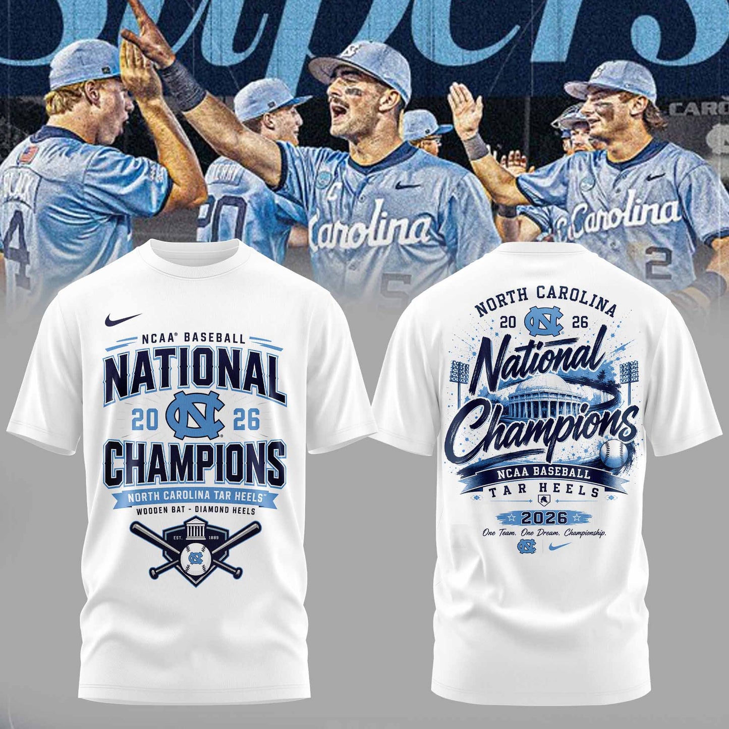 _North Carolina Tar Heels 2026 NCAA Baseball National Champions Tshirt
