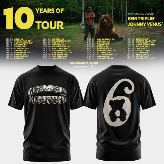 10 Years of 6LACK Tour T-shirt