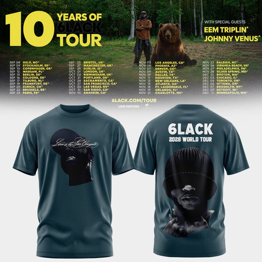 10 Years of 6LACK Tour T-shirt