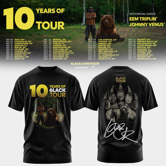 10 Years of 6LACK Tour T-shirt