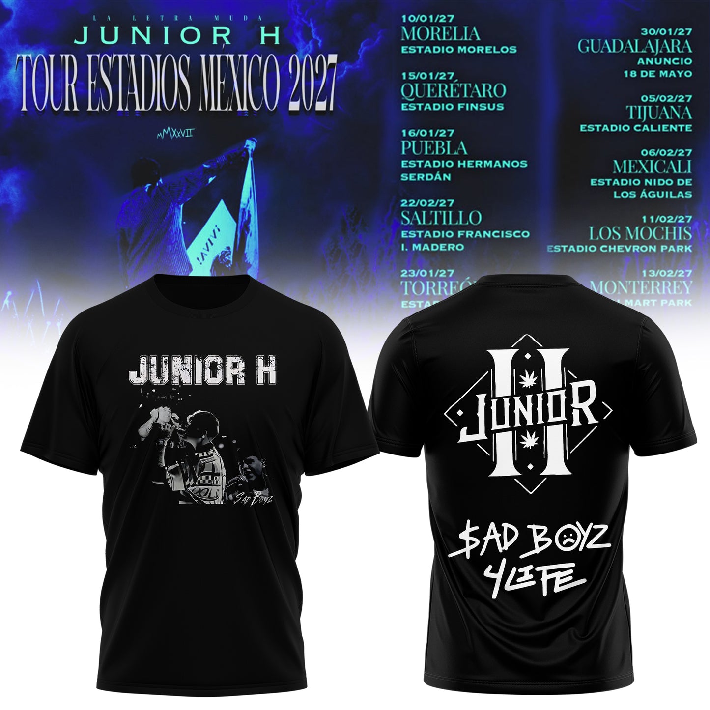 JUNIOR H “Sad Boyz” 2027 Tour T-Shirt Is Here