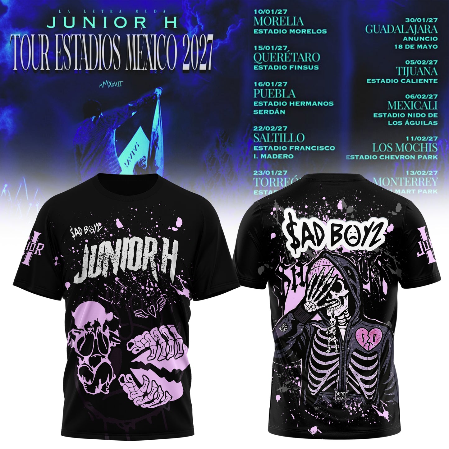 JUNIOR H “Sad Boyz” 2027 Tour T-Shirt Is Here