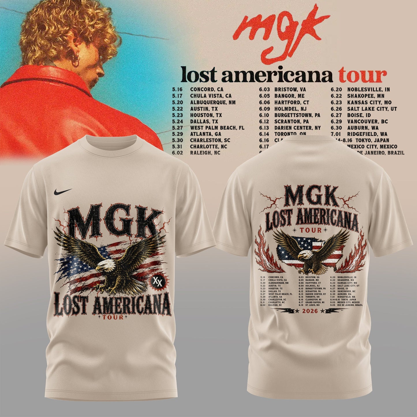 MGK – Lost Americana Tour 2026 Tshirt Is Here