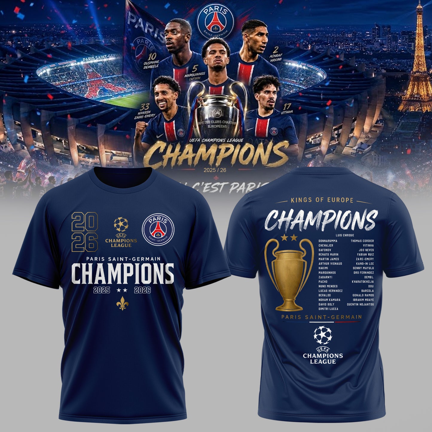 🏆 UEFA Champions League 2026 Champions Edition Tee