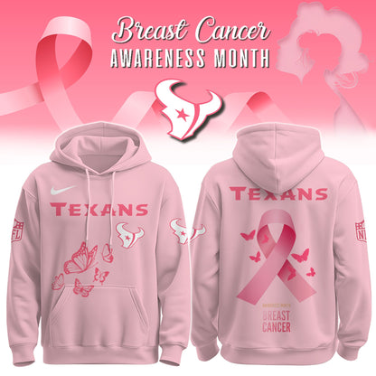 Wear It Pink 2025 - Houston Texans Breast Cancer Awareness Edition Hoodie