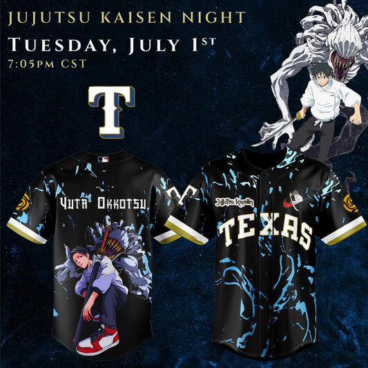 _,,Texas Rangers x Jujutsu Kaisen 2025 Baseball Jersey