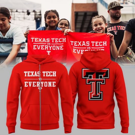 🔥 Texas Tech Special “Texas Tech Vs Everyone” Limited Edition Zip Hoodie
