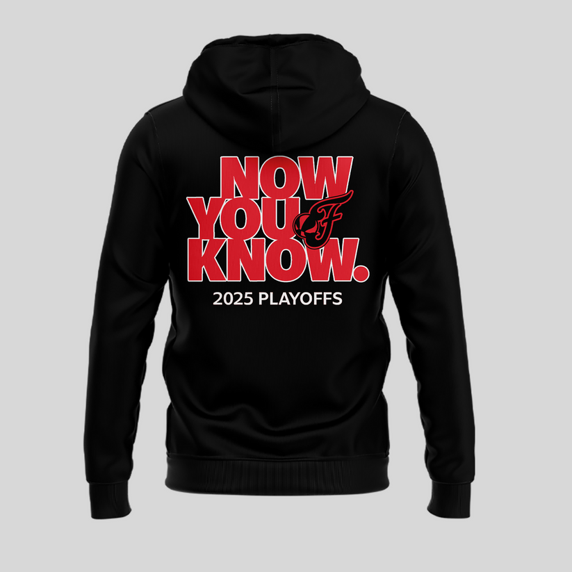 Now You Know Indiana Fever Zip Hoodie WNBA Playoff 2025 Black Red