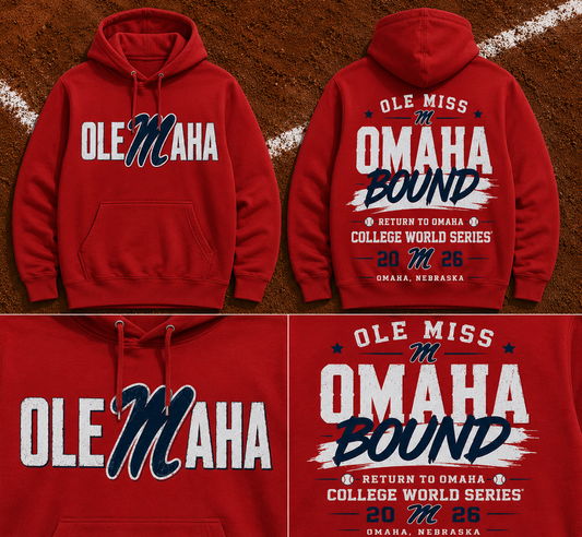 Ole Miss Rebels 2026 NCAA Baseball Men’s College World Series OMAHA Hoodie