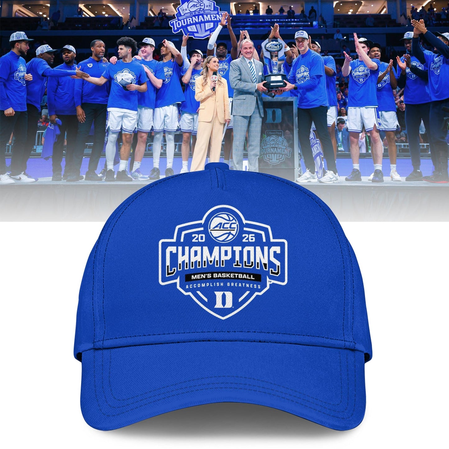 Duke Blue Devils Unisex 2026 ACC Men's Basketball Tournament Champions Locker Room Special T-Shirt