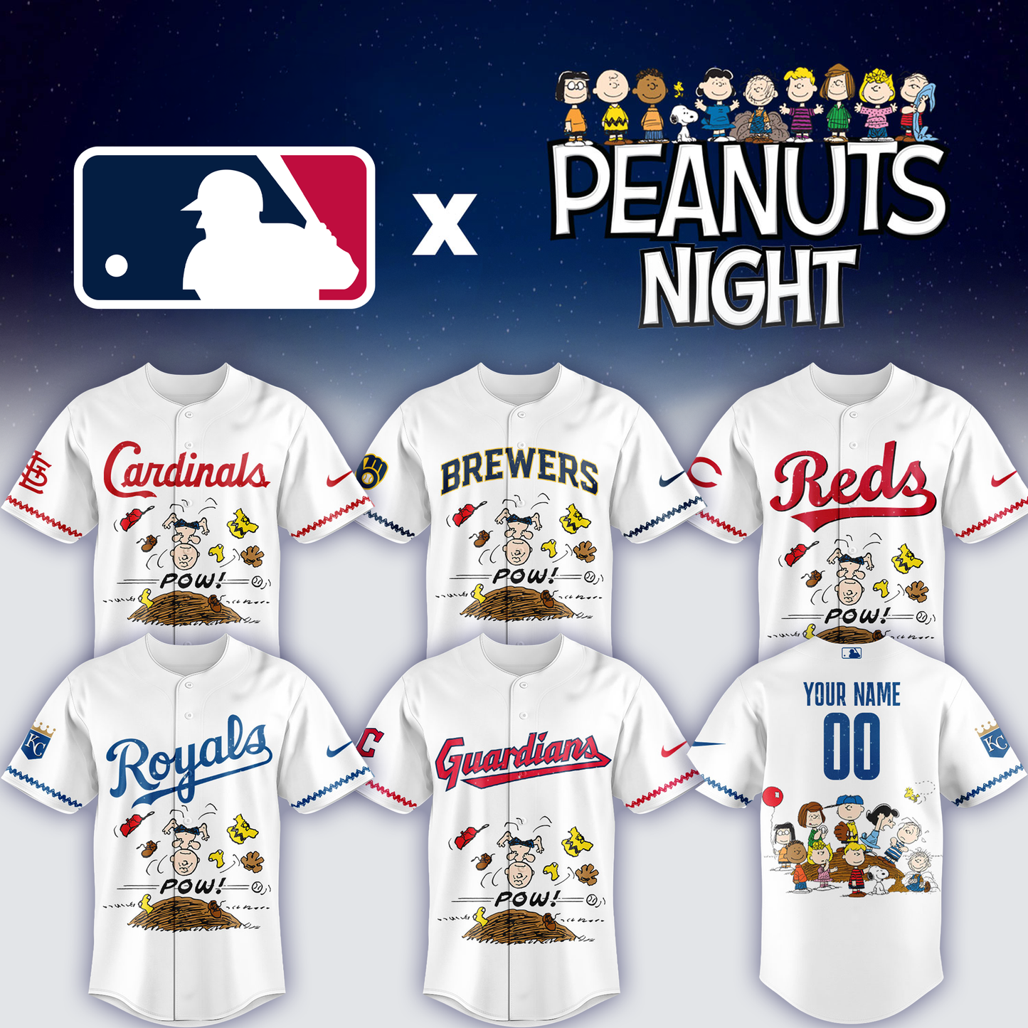 Baseball x Peanuts Night Limited Custom Jersey