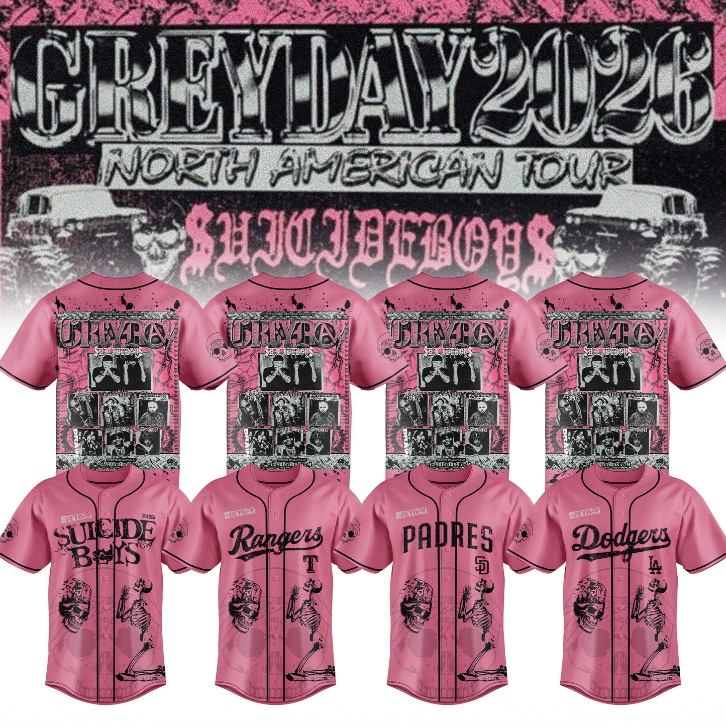 Grey Day 2026: The Official SUICIDEBOYS Heavyweight Jersey Baseball Full Team Collection