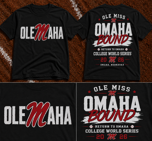 Ole Miss Rebels 2026 NCAA Baseball Men’s College World Series OMAHA T-Shirt