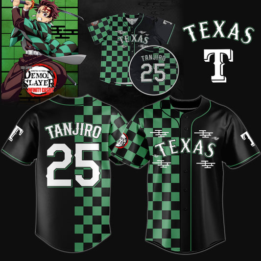 _.Texas Rangers _  Limited Edition Demon Slayer Baseball Jersey 2025
