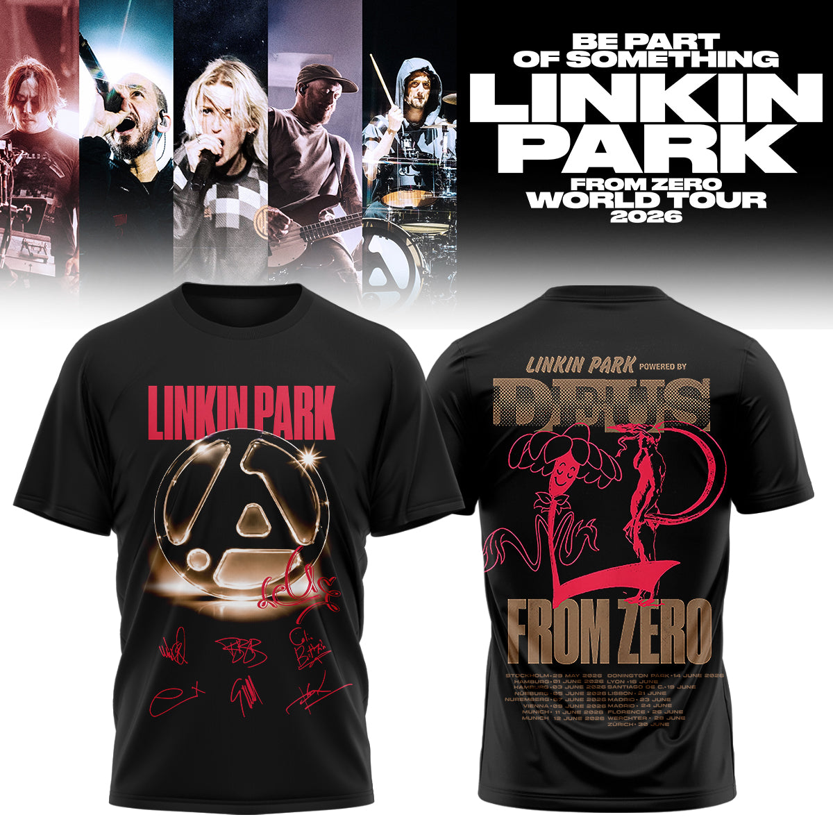 LINKIN PARK x DEUS EX MACHINA World Tour shirt( Signature )