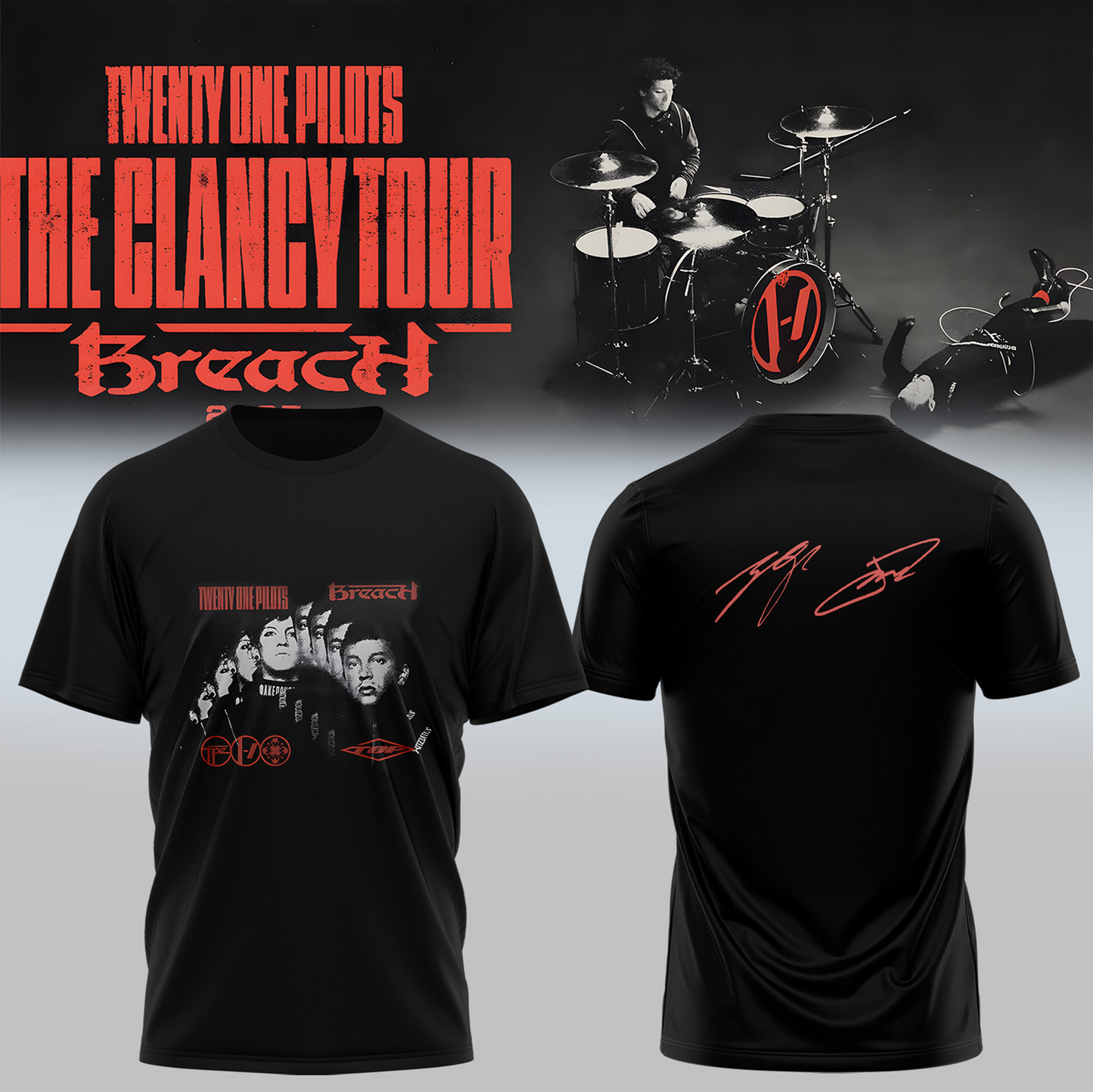 Twenty One Pilots The Clancy Tour: Breach tshirt