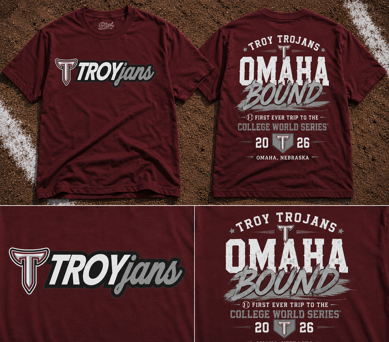 Troy Trojans 2026 NCAA Baseball Men’s College World Series OMAHA T-Shirt