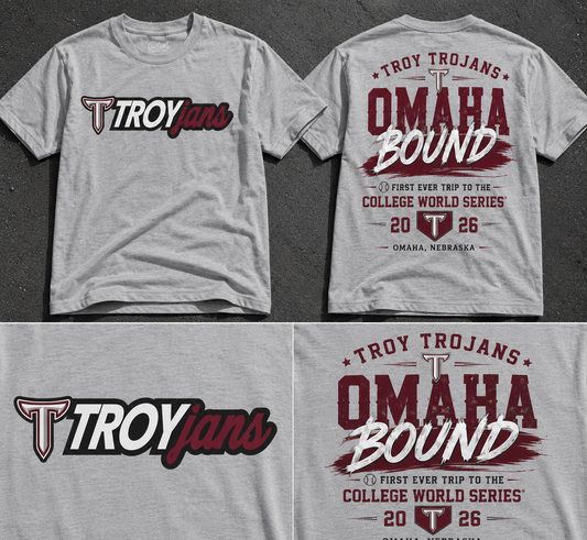 Troy Trojans 2026 NCAA Baseball Men’s College World Series OMAHA T-Shirt