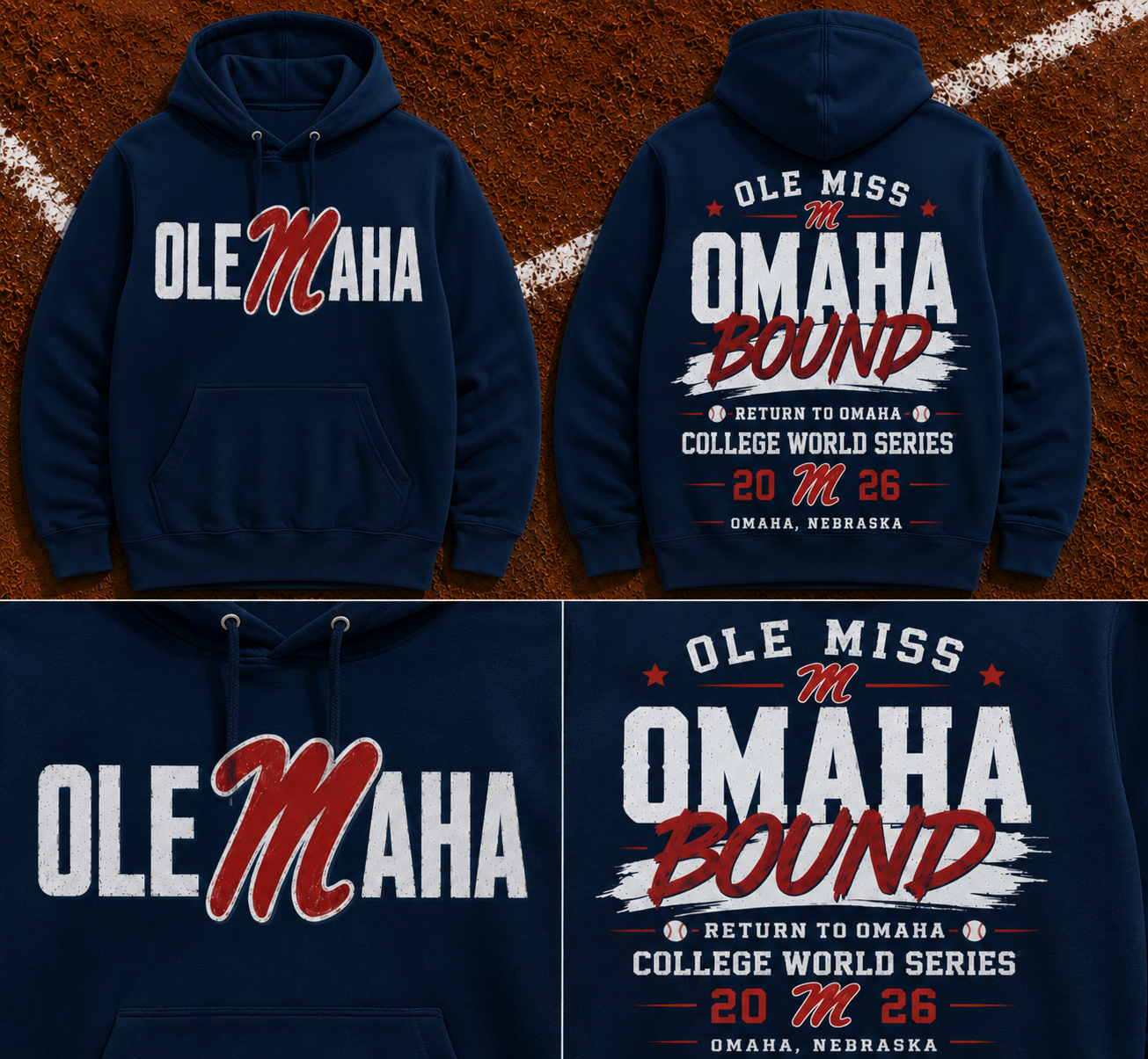 Ole Miss Rebels 2026 NCAA Baseball Men’s College World Series OMAHA Hoodie