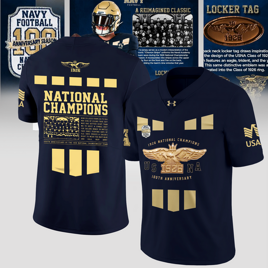 Limited Edition Navy Football 100th Anniversary National Champions Football Jersey