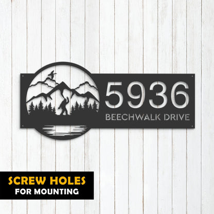 Personalized Bigfoot Sasquatch wild life forest Metal Address Sign House number Hanging Address Plaque Yard Sign Outdoor Sign Garden Stake
