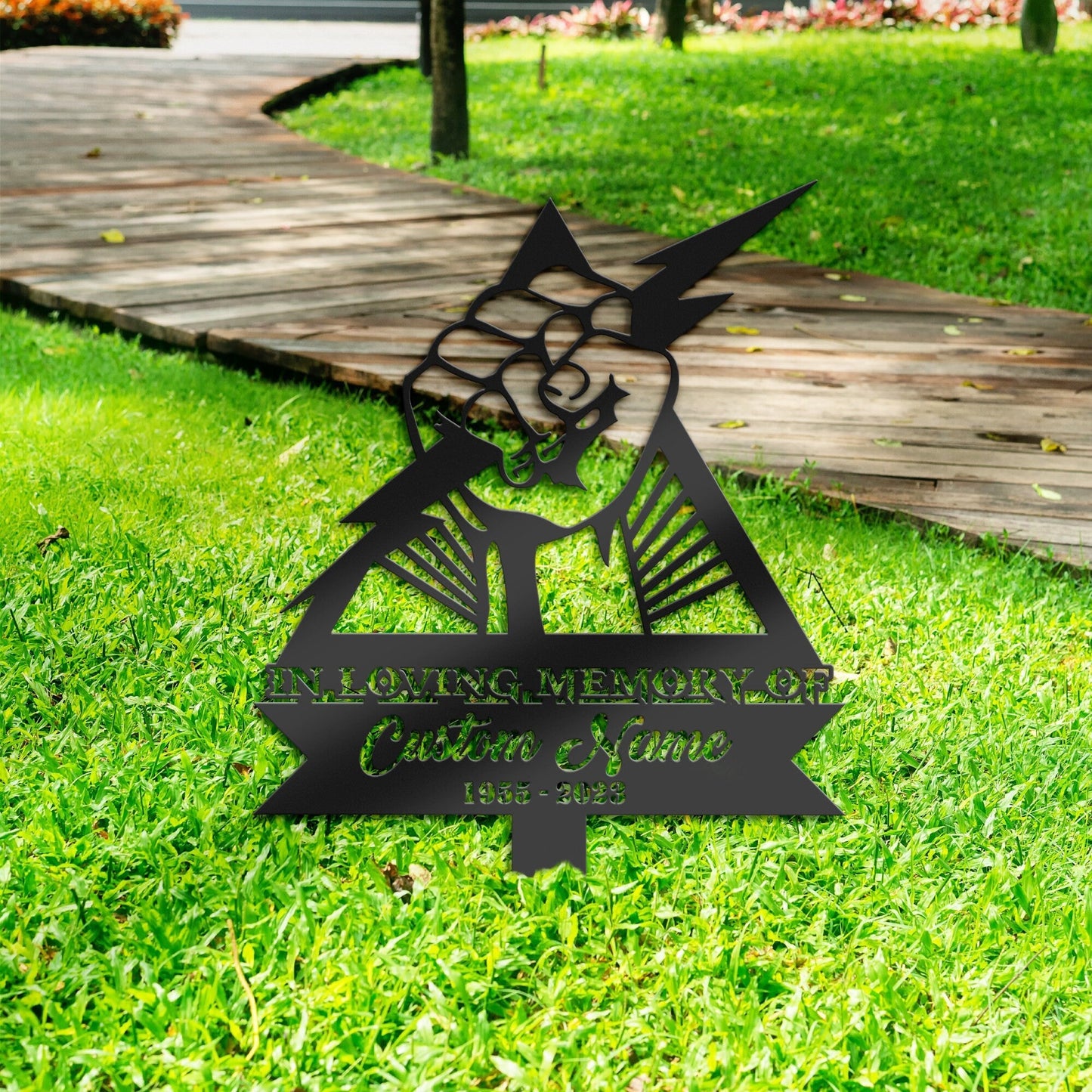 Personalized Electrician lineman Electrical engineer Memorial Stake, Metal Stake, Sympathy Sign, Grave Marker, Remembrance Stake