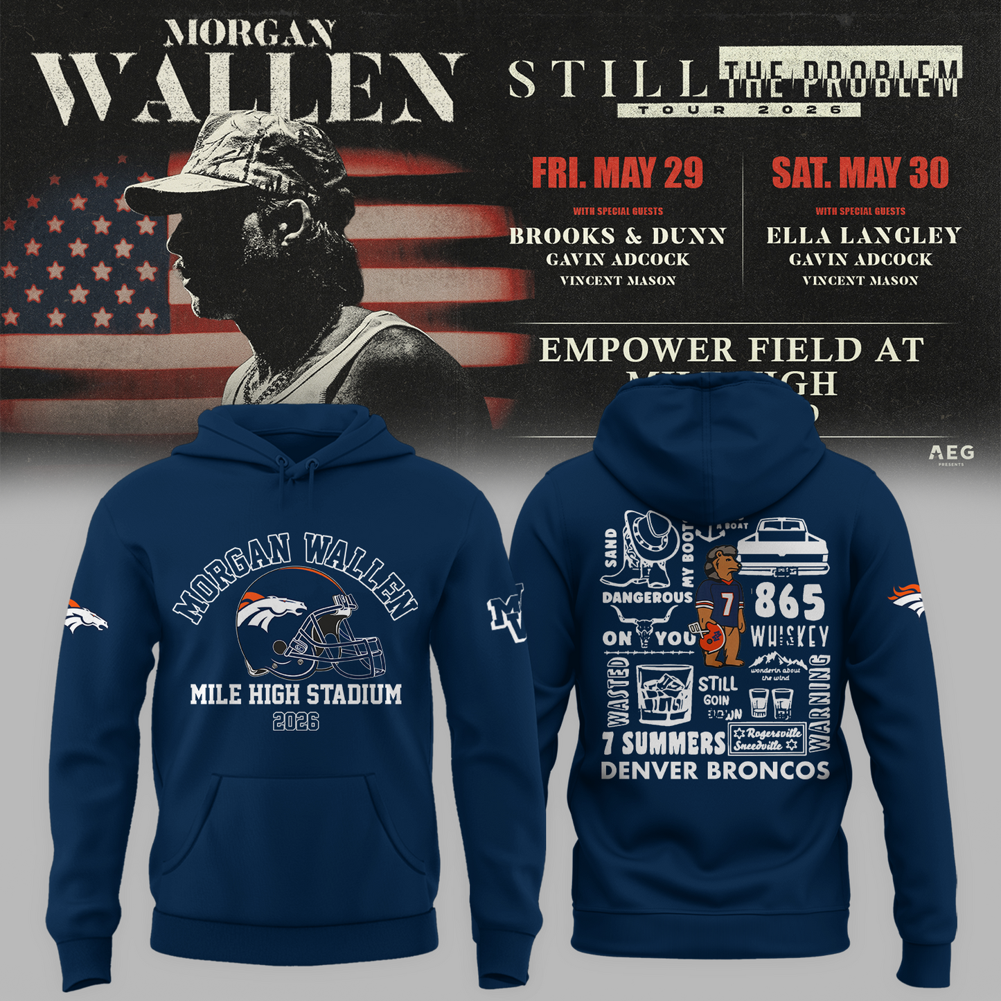 Limited Edition MWallen x Denver Broncos Hoodie 2026