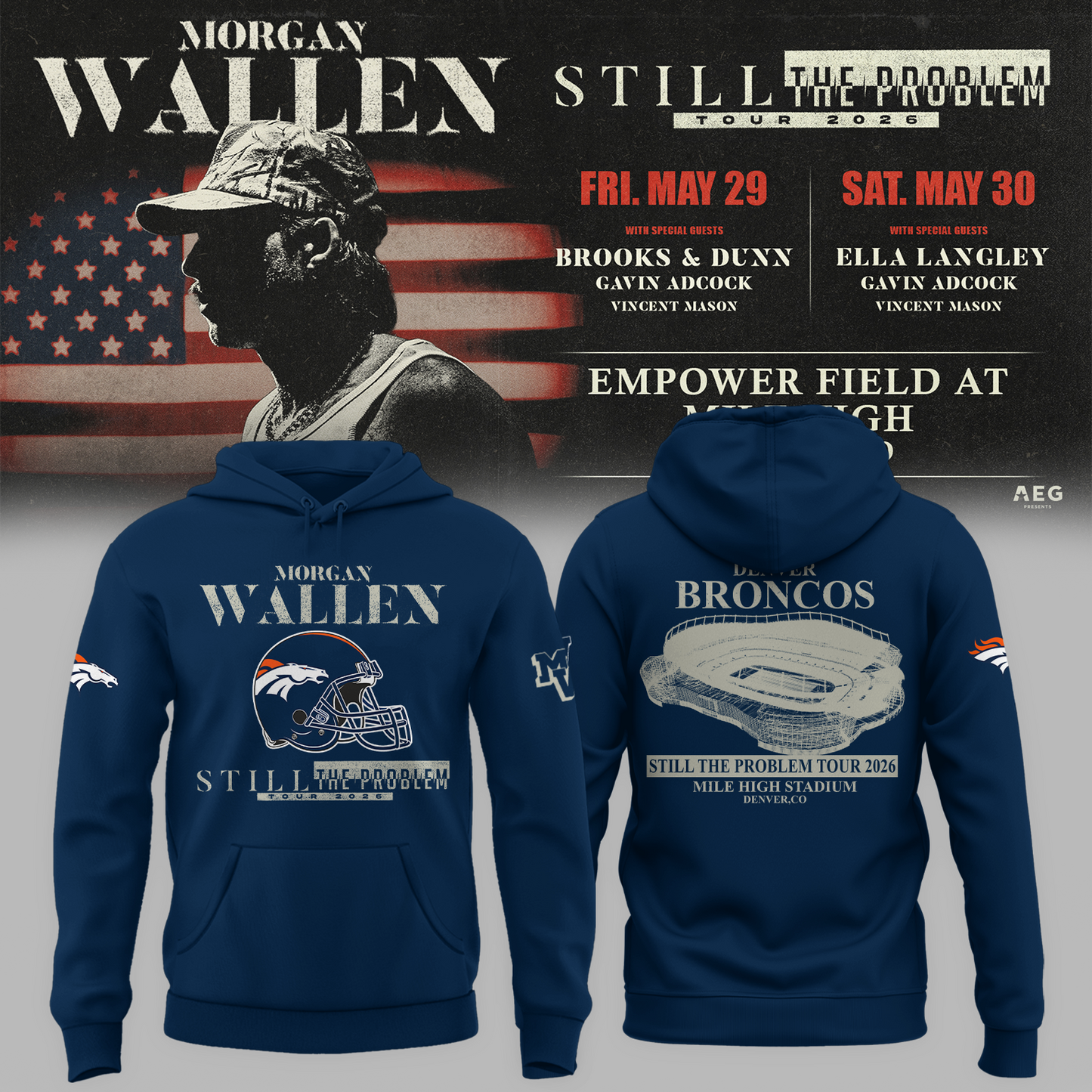 Limited Edition MWallen x Denver Broncos Hoodie 2026