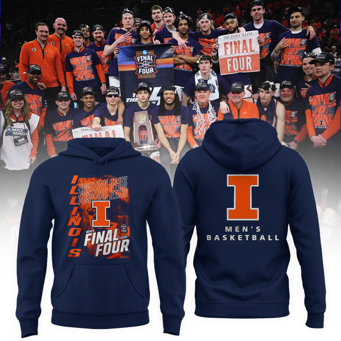 Illinois Fighting Illini 2026 Men's Basketball Tournament March Madness Final Four Hoodie