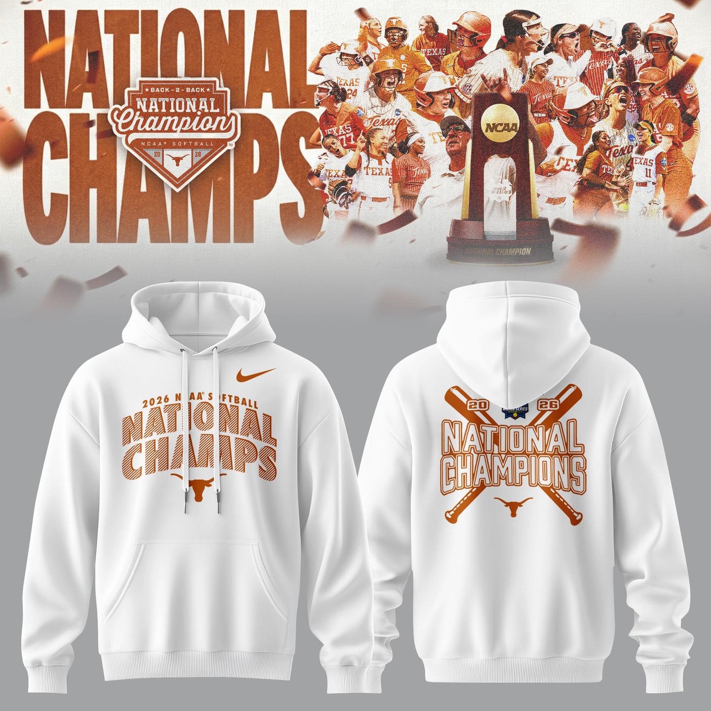 .2026 WCWS Back-To-Back National Champions Hoodie