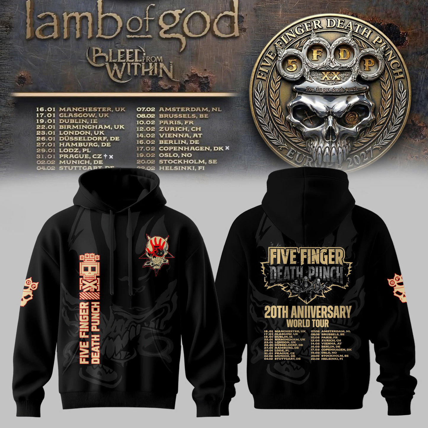Golden Wreath Skull Hoodie Edition