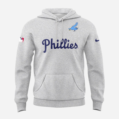 Philadelphia Phillies  Grey Blue Jay Logo 40's Hoodie For Fans