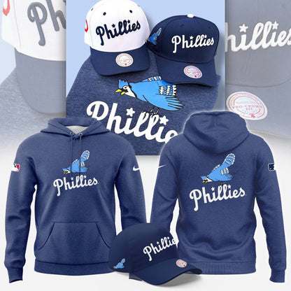 Philadelphia Phillies  Navy Blue Jay Logo 40's Hoodie For Fans