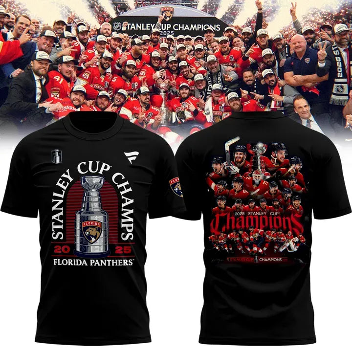 New T-Shirt Florida Panthers Back-To-Back Stanley Cup Champions