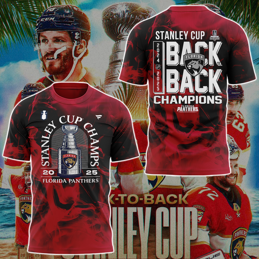 New T-Shirt Florida Panthers Back-To-Back Stanley Cup Champions