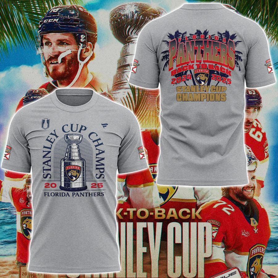 New T-Shirt Florida Panthers Back-To-Back Stanley Cup Champions