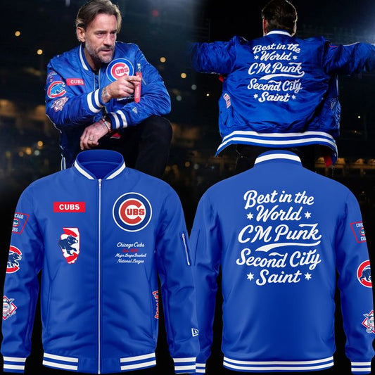 Chicago Cubs x CM Punk "Best in the World" Bomber Jacket