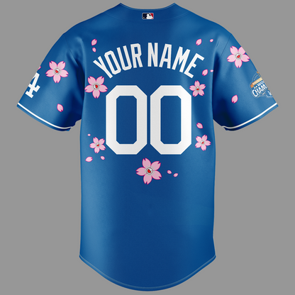 Los Angeles Dodgers x Takashi Murakami  WORLD SERIES CHAMPION 2025 Blue Baseball Jersey