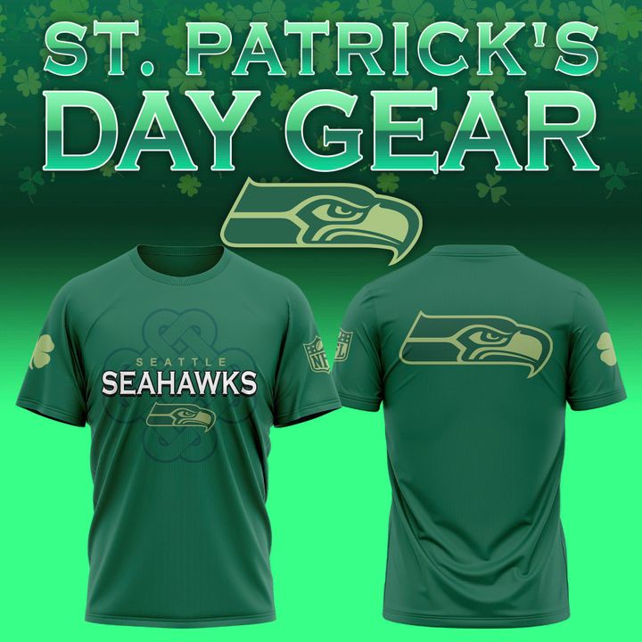 Men's Seattle Seahawks Green Celtic Luck T-shirt