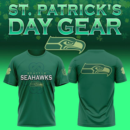 Men's Seattle Seahawks Green Celtic Luck T-shirt