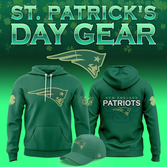 Men's New England Patriots Collection Green Celtic Luck Hoodie