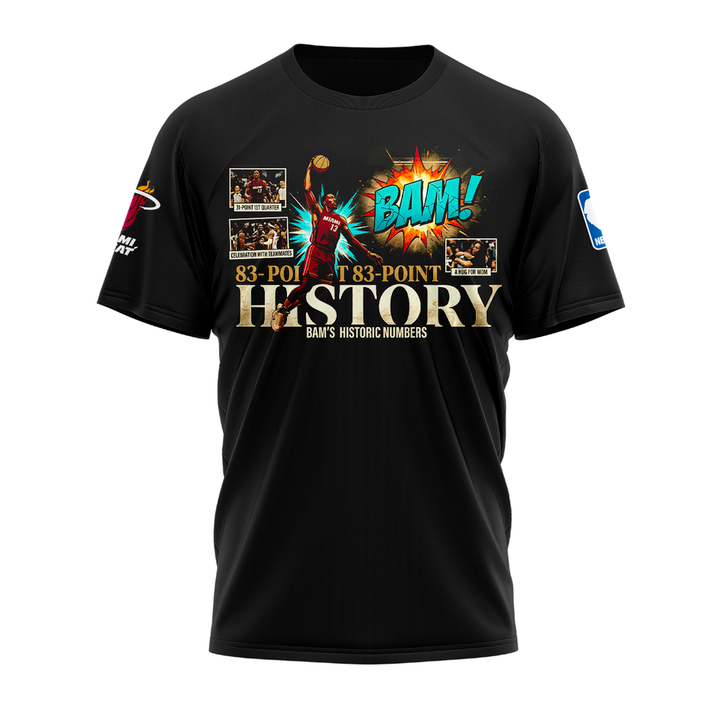 Miami HEAT - Bam Adebayo 83-Point History Limited T-Shirt