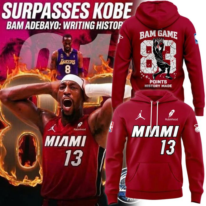 Bam Adebayo Miami Heat The Bam Game 83 Point History Made Hoodie V1