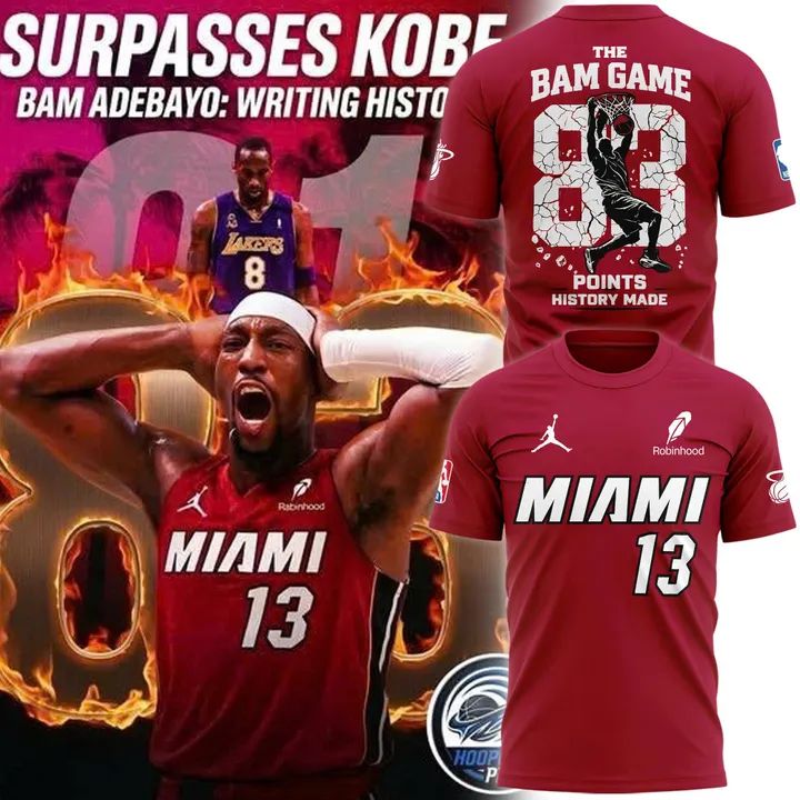 Bam Adebayo Miami Heat The Bam Game 83 Point History Made Shirt